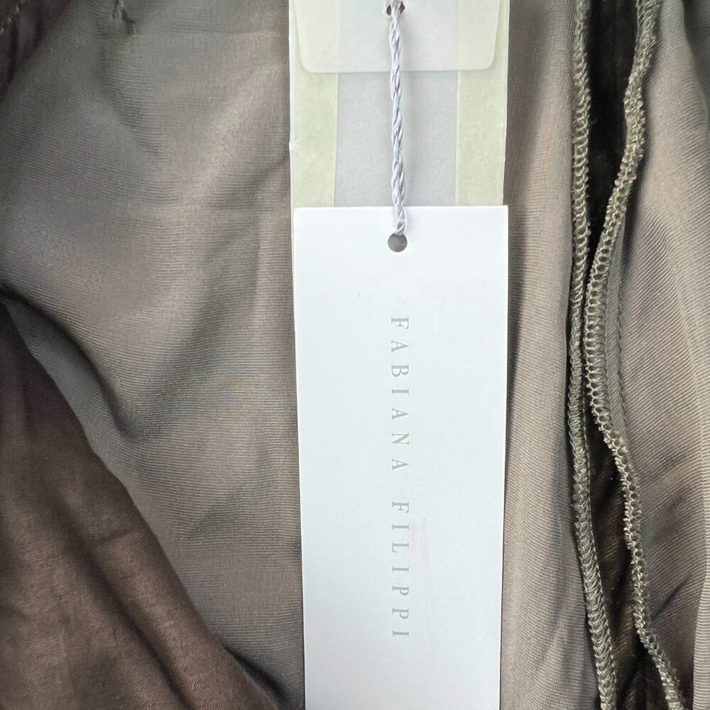 Fabiana Filippi Crushed Velvet Trouser Silk Blend Champagne Quiet Luxury Sz 44 - Picture 7 of 13